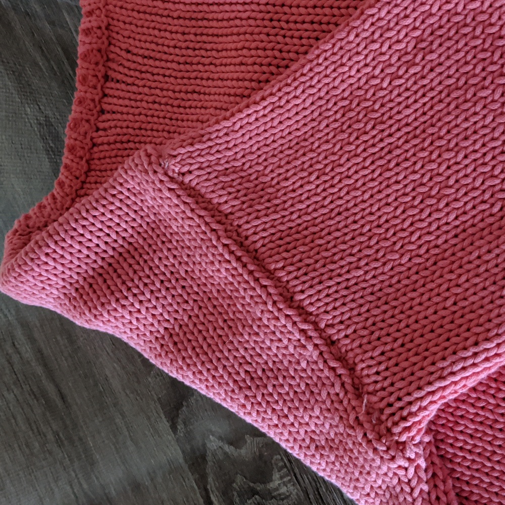 Z Supply Vida Sweater Women M Sunset Pink Medium Weight Knit V Neck Long Sleeve - Picture 5 of 8